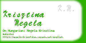 krisztina megela business card